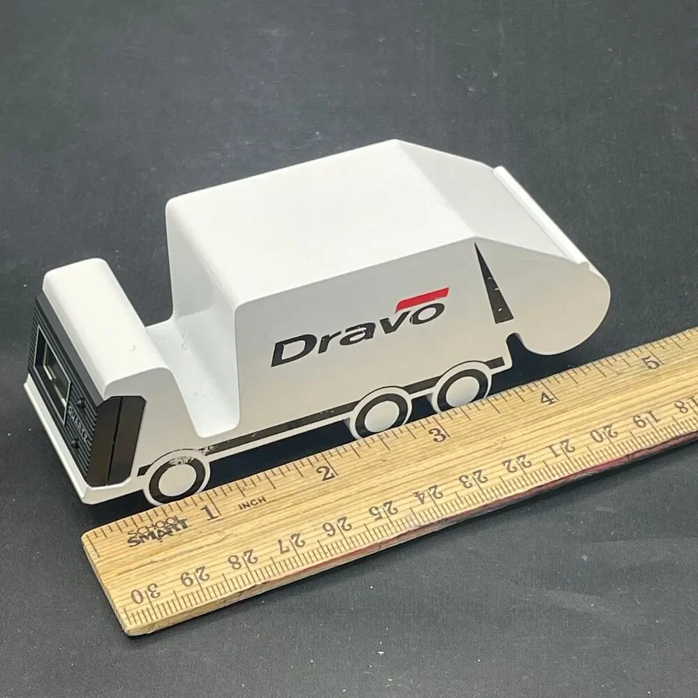 Vintage Dravo Quartz Truck Desk Clock Heavy Metal Collectible Paperweight Office